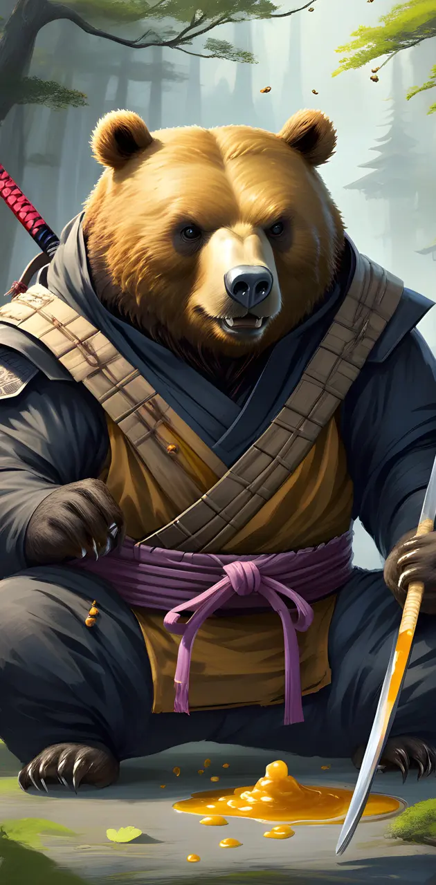 a bear wearing a garment