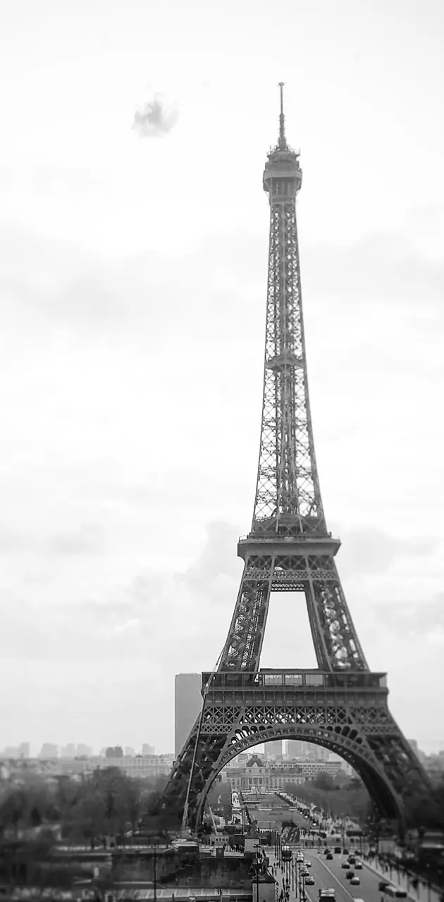 Eiffel tower bw 