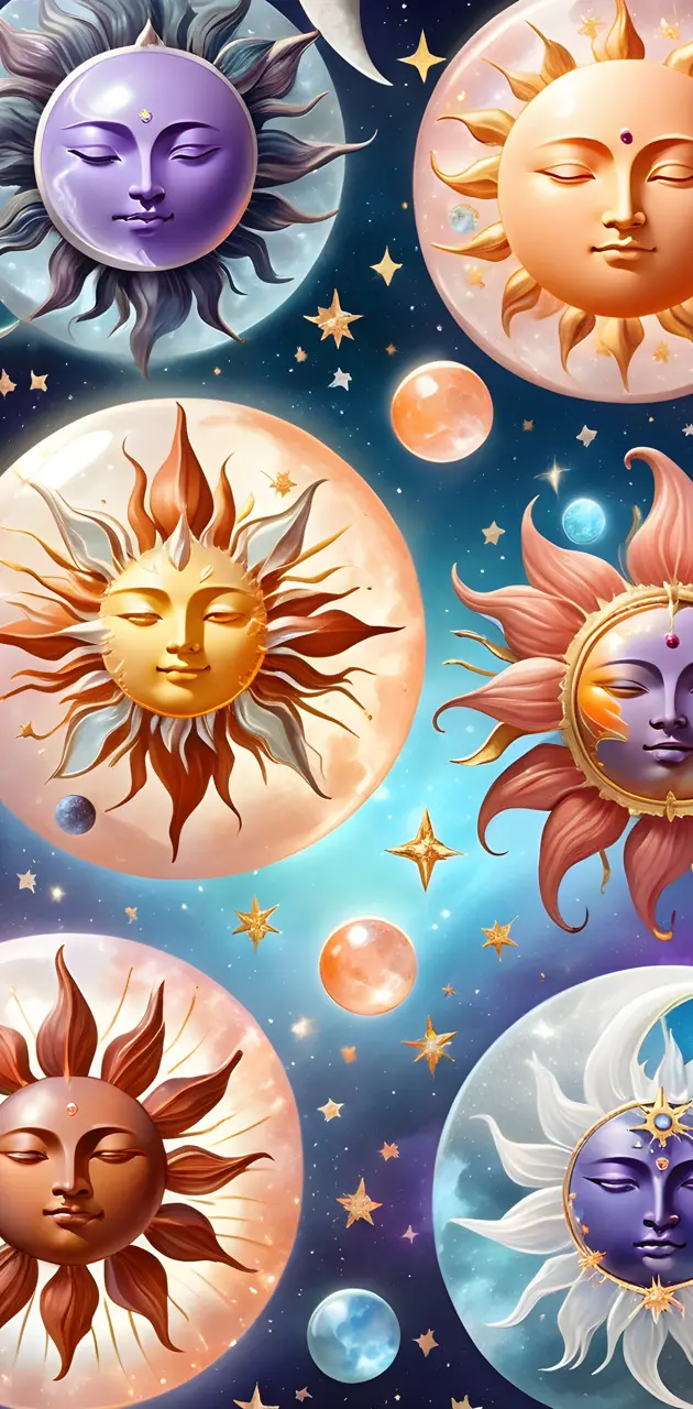 colorful suns background