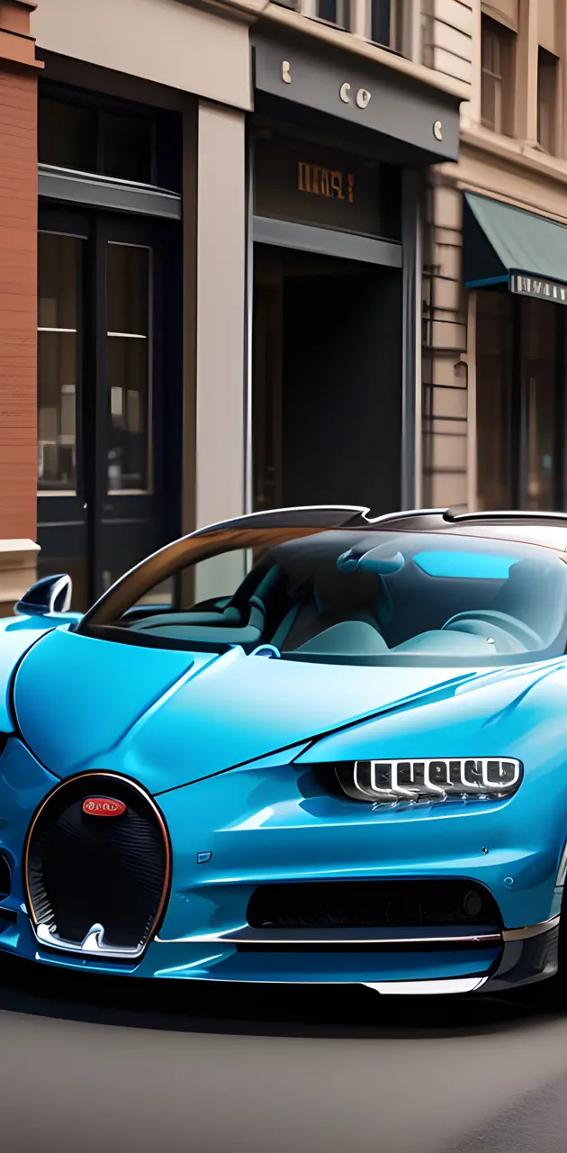 a blue sports car parked on the side of a street