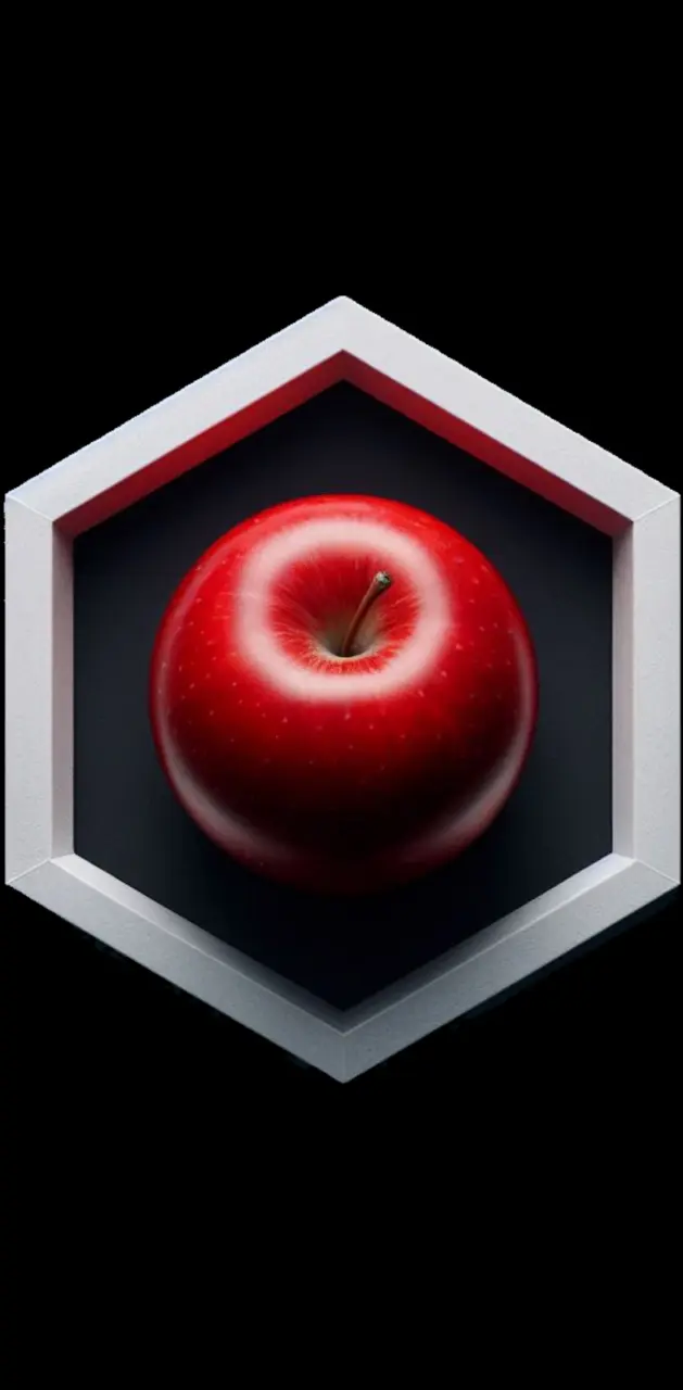 Single Red Apple Art