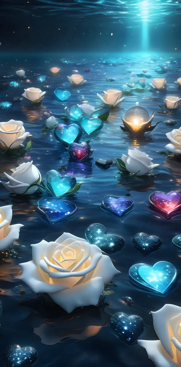 roses and candles floating