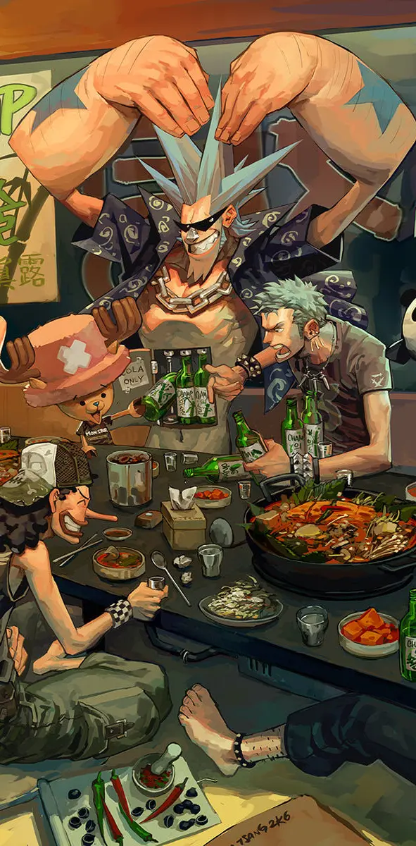 the strawhats eating
