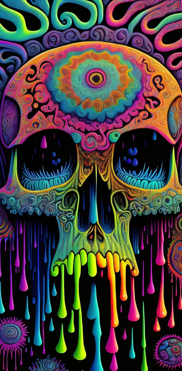 colorful skull wallpaper by Iaenginmech - Download on ZEDGE™ | 4f45