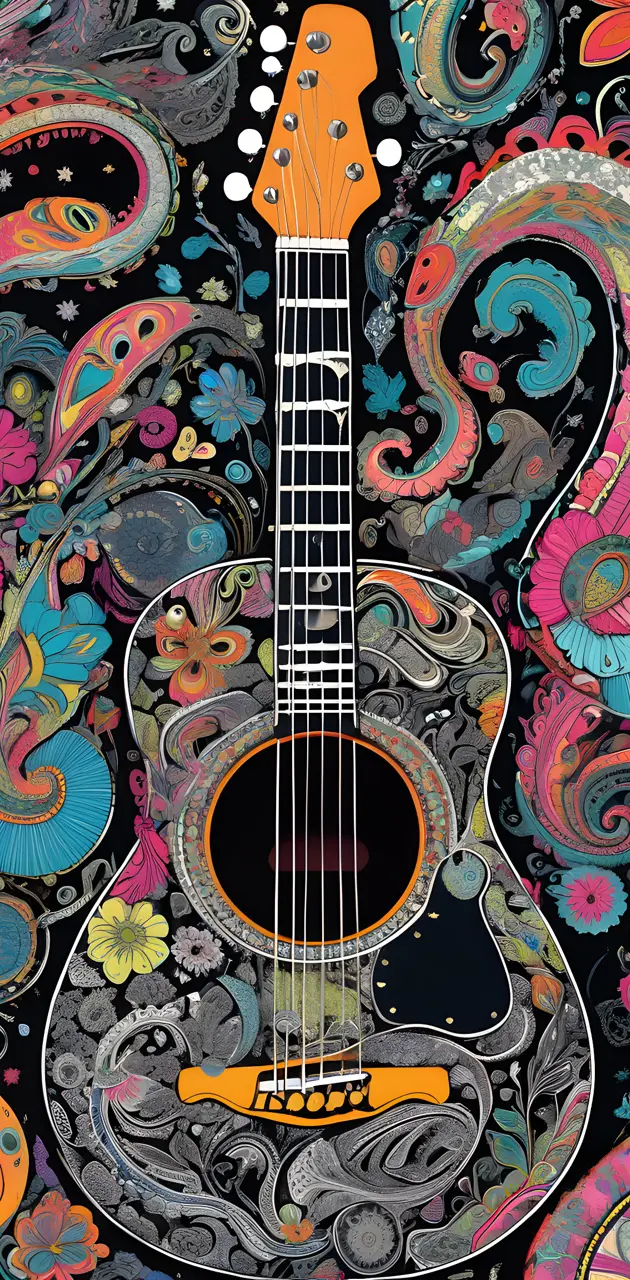 Floral & Paisley Guitar