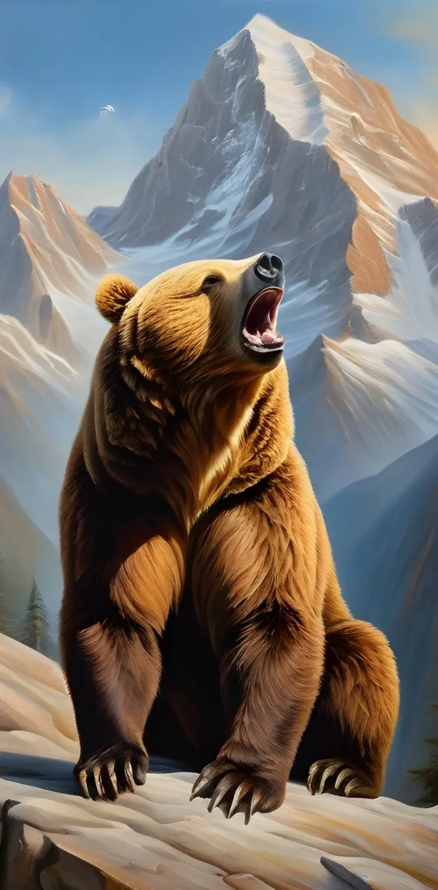 a bear standing on a 
rock