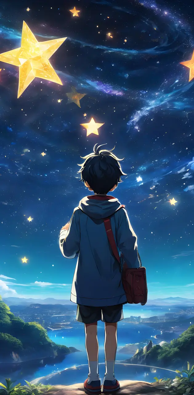a child looking at the stars