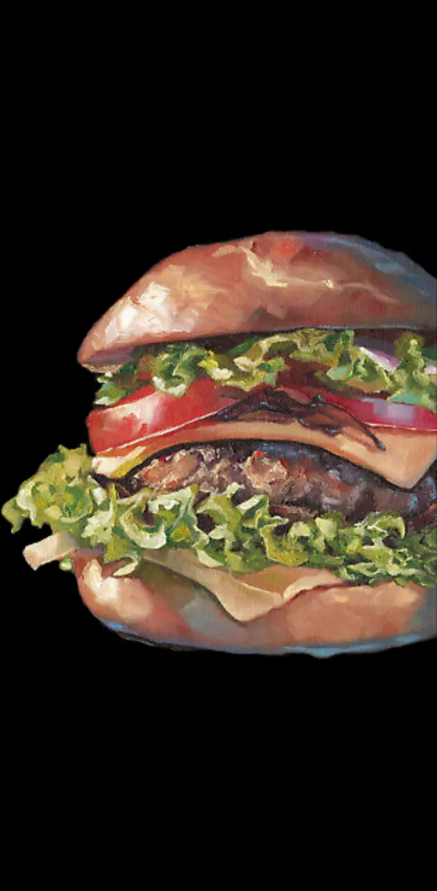 Burger Oil Painting 