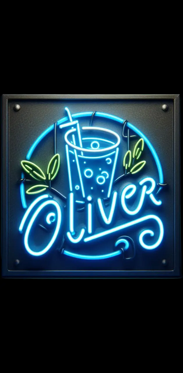 Blue Oliver Neon Sign