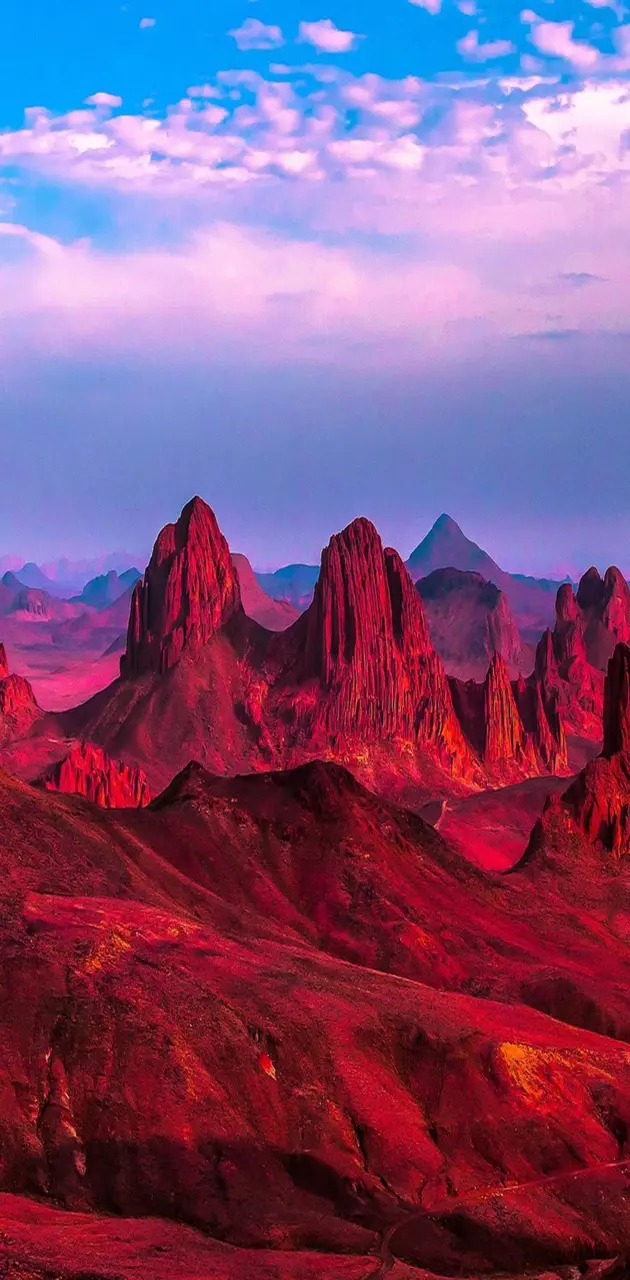 Red desert mountains
