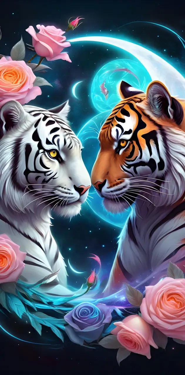 Two Yin Yang Tigers