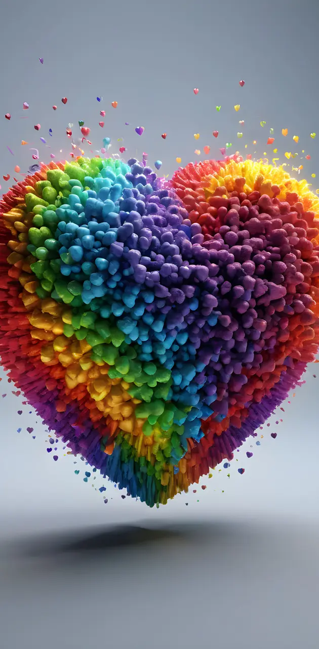 Particle Rainbow Heart wallpaper