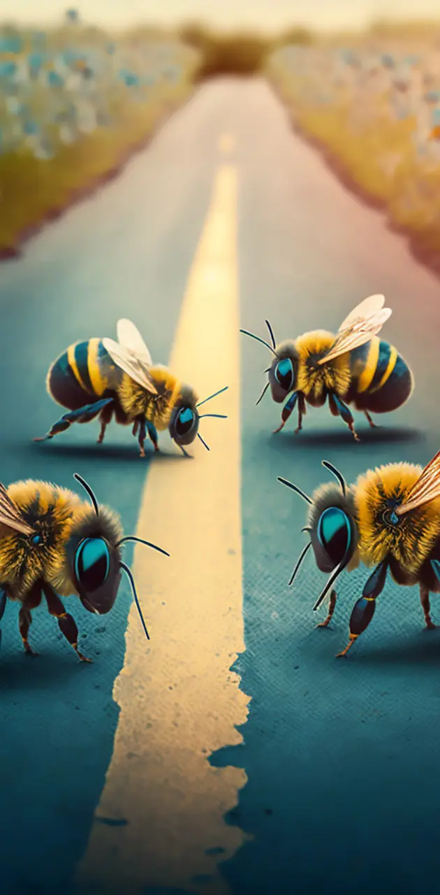 Bees on the road