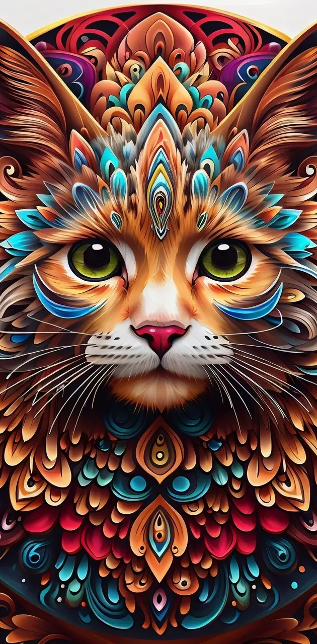 a colorful cat face 