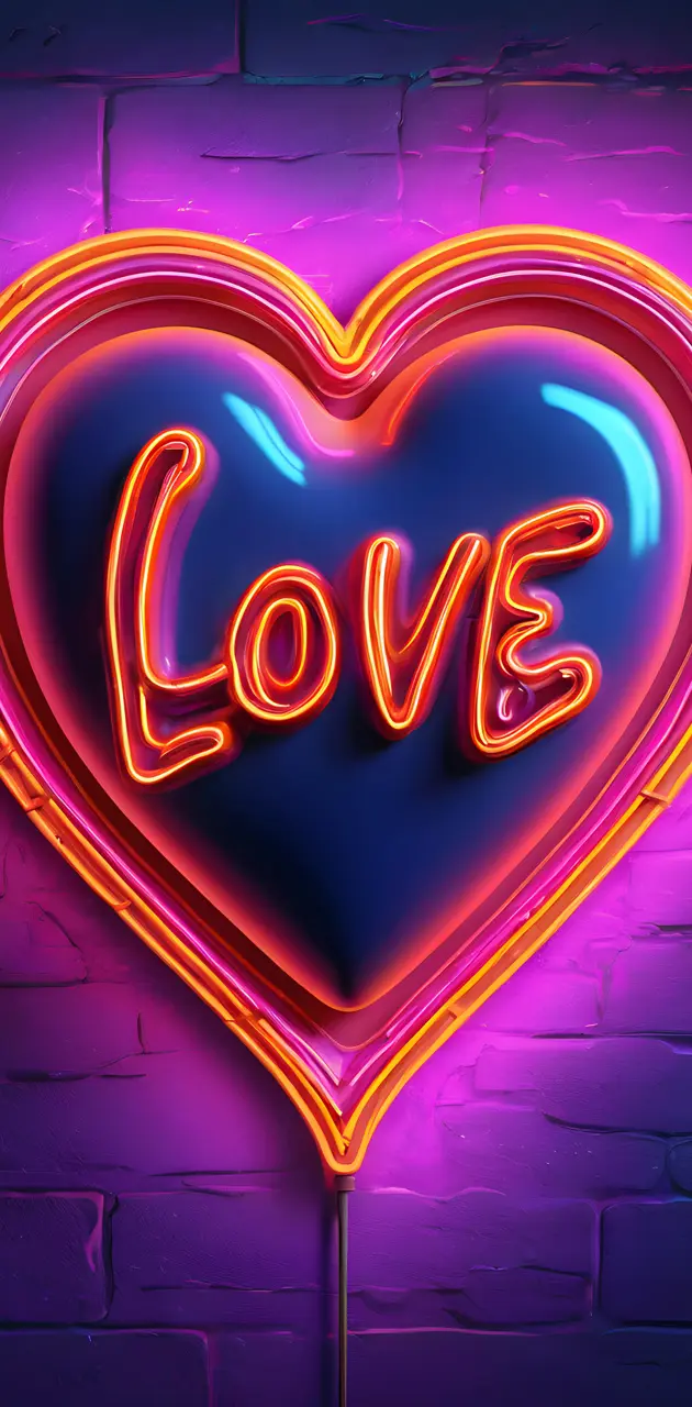 saucy neon love heart