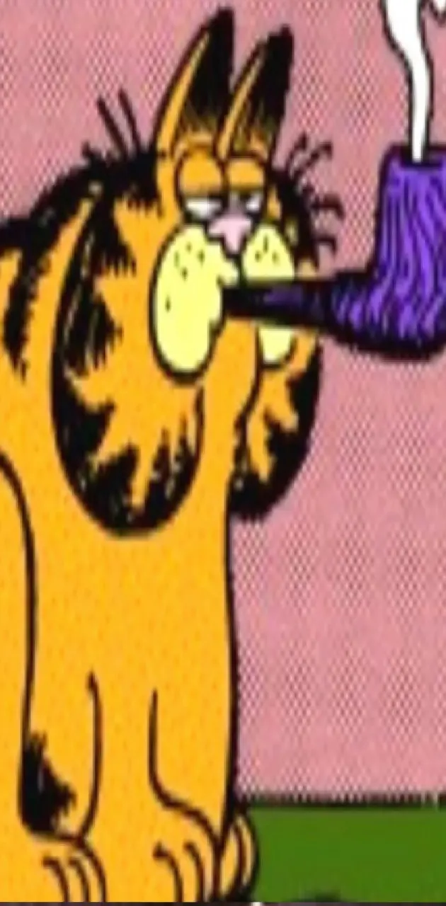 Garfield with a pipe