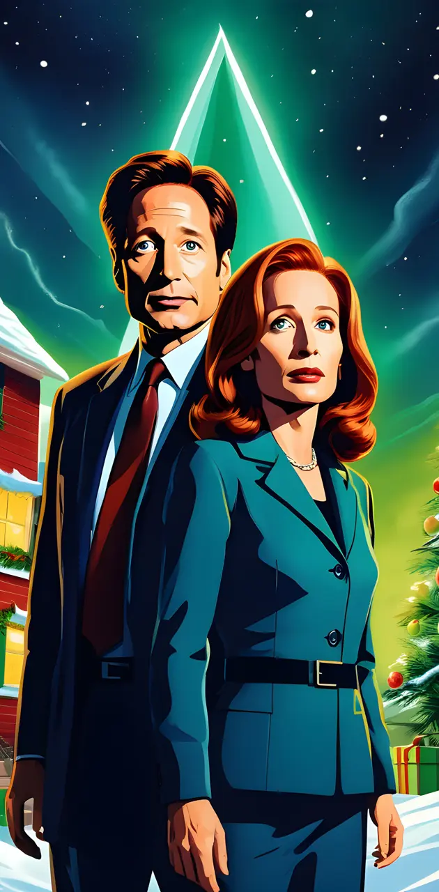 Mulder and Scully Retro Art