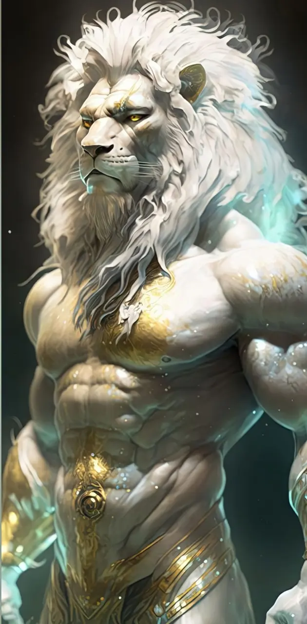 WHITE LION WARRIOR ART