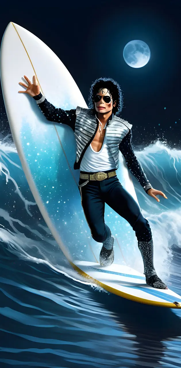 Michael surfing