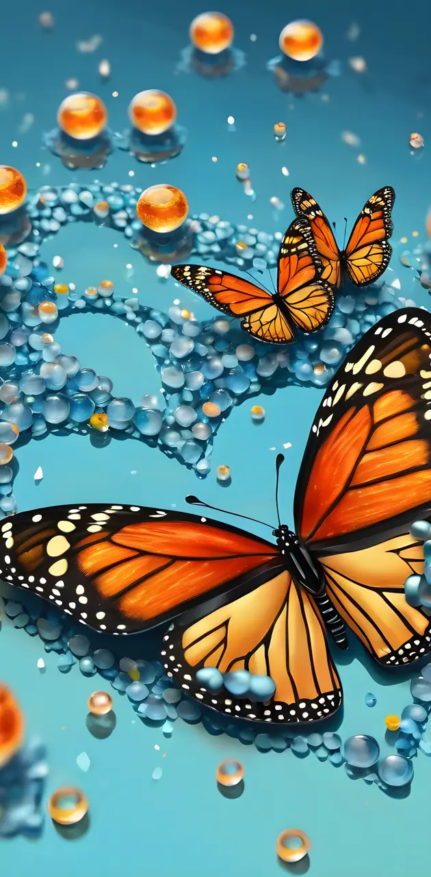 a butterfly on a blue background