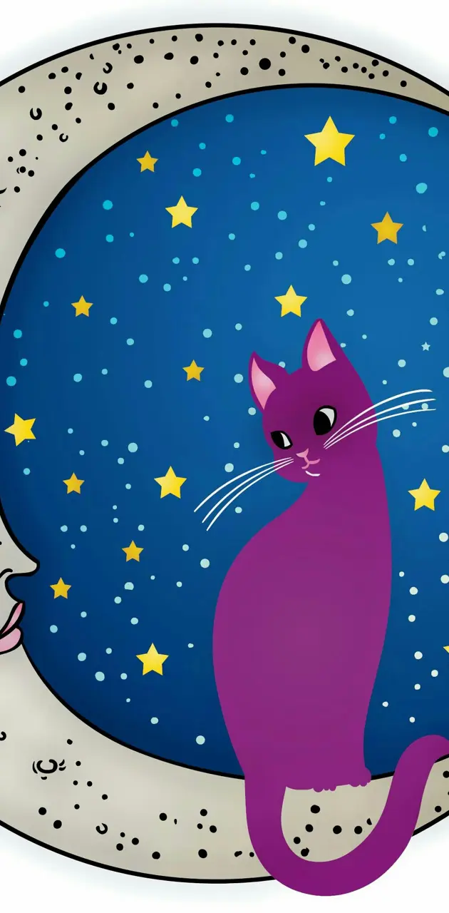 Purple moon cat