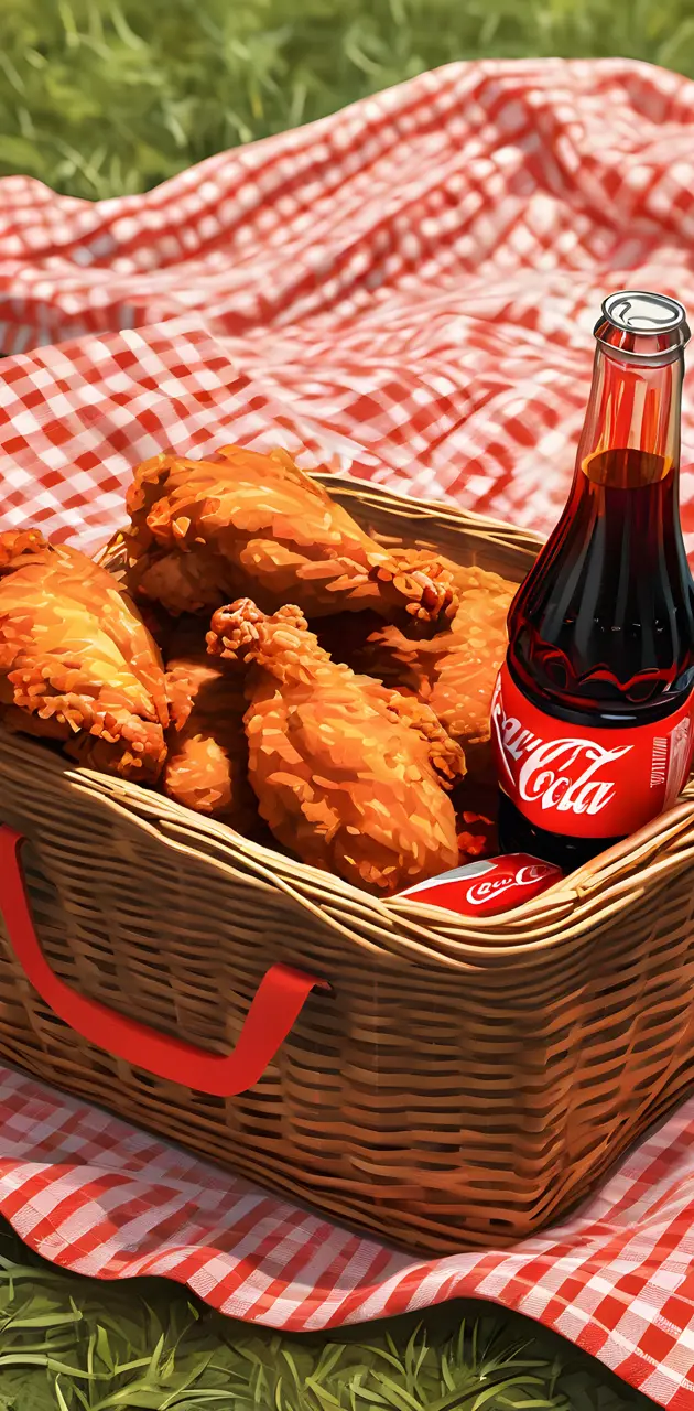 picnic Coca Cola fried chicken
