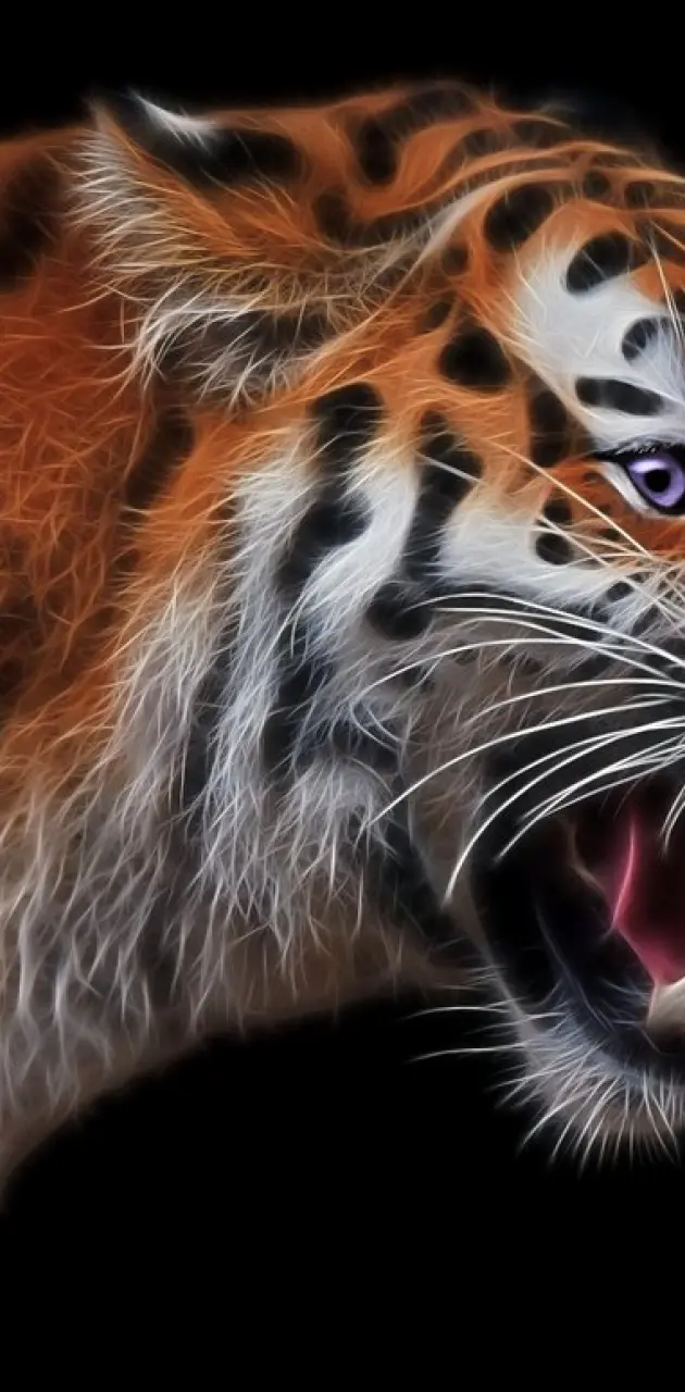 Angry tiger fractal wallpaper by Sphinxlars - Download on ZEDGE™