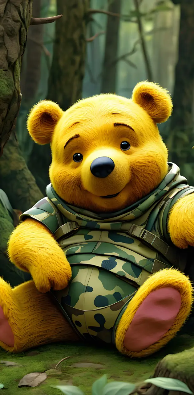 3d camouflage Pooh Bear