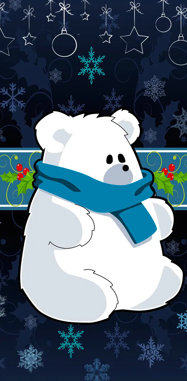 Bear in blue scarf