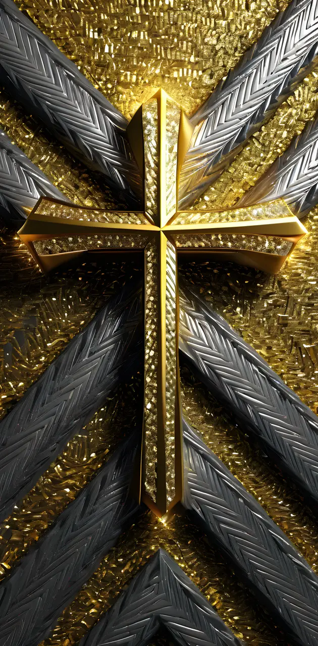 gold glitter cross