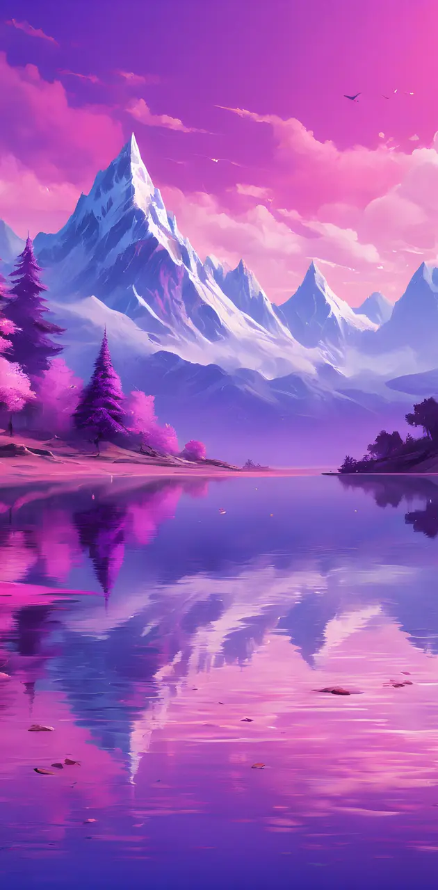purple and pink mountain background
