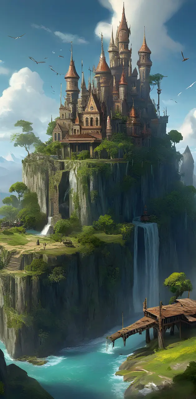 a castle on a cliff
