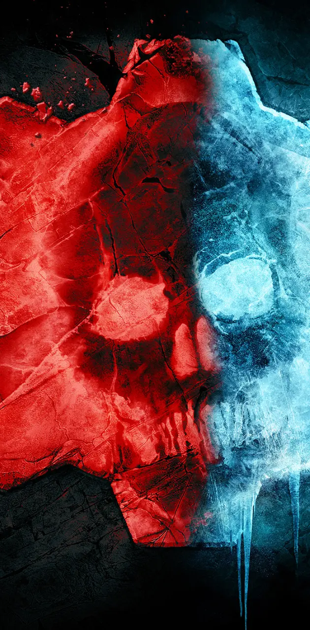 Red and Blue Skull