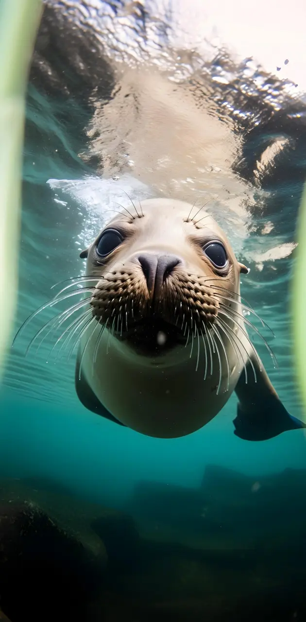 Sea lion in the water
