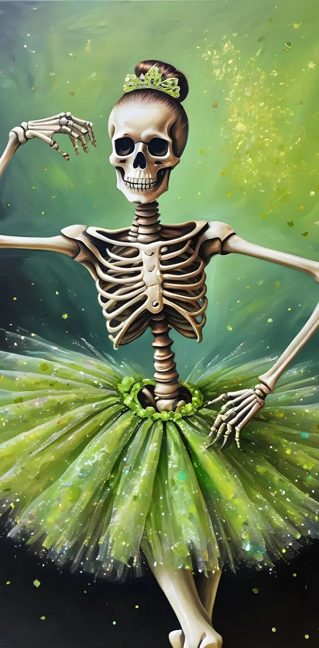 a skeleton holding a leaf