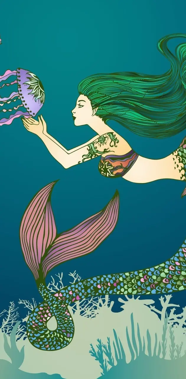 Mermaid in ocean