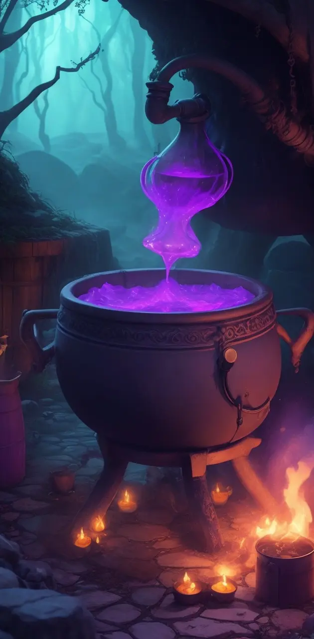 A cauldron brewing
