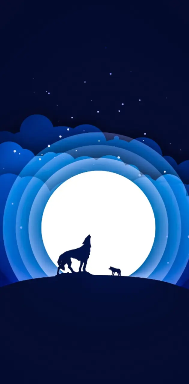 Moon and wolf
