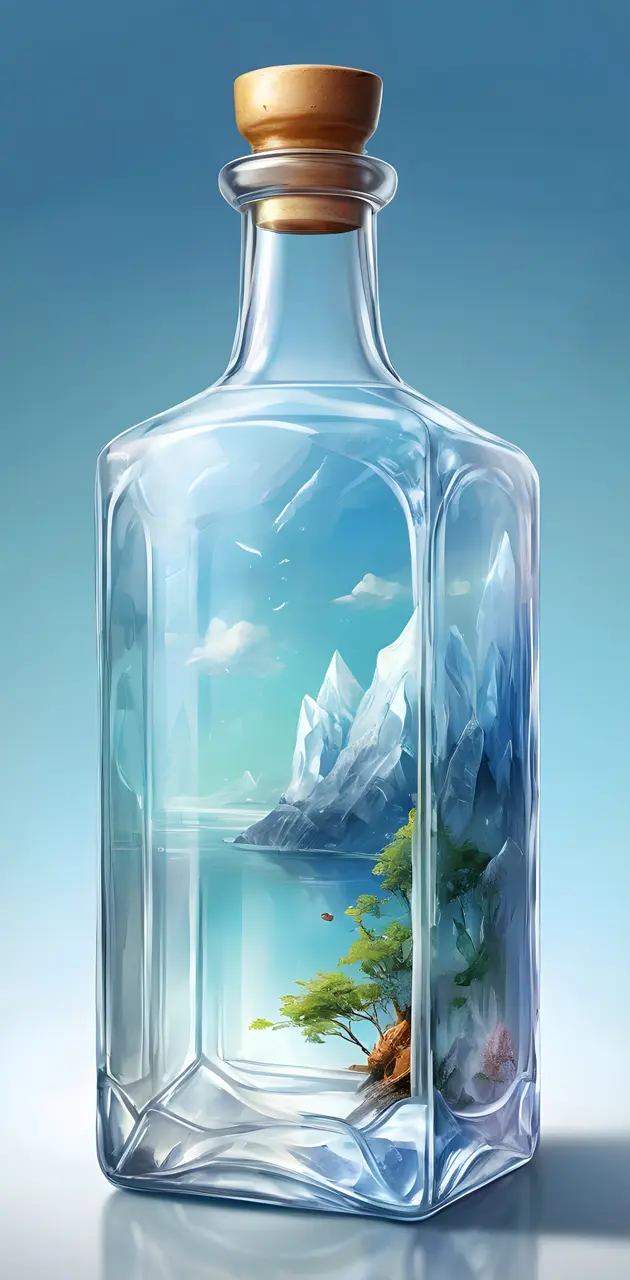 blue iced bottle