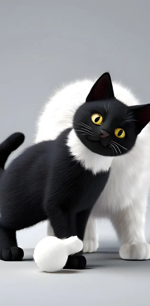 a black and white cat