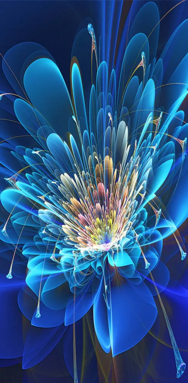 Fractal flower blue