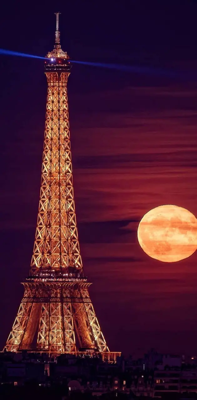 Eiffel tower moon
