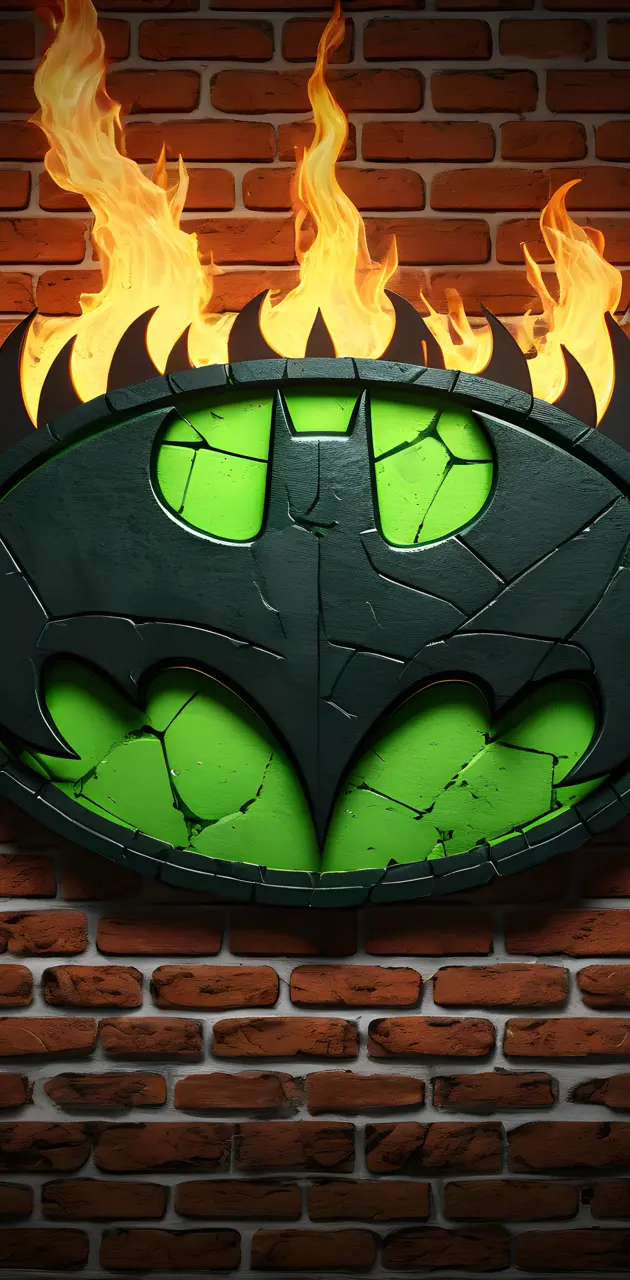 Batman Logo, brick wall