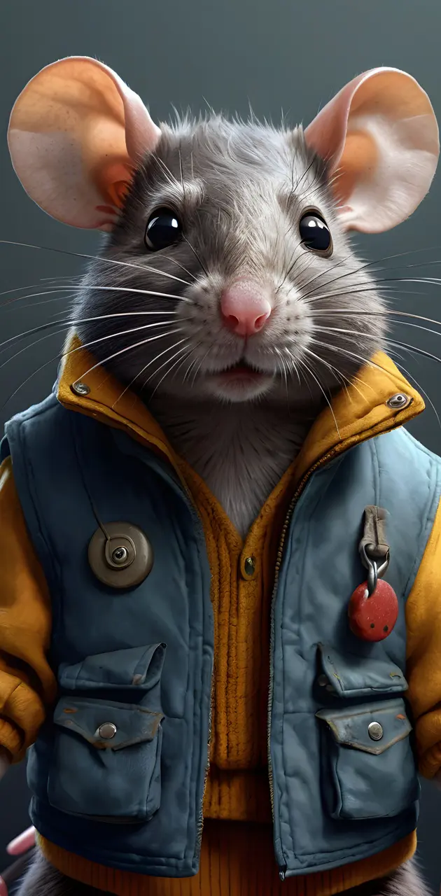 a mouse wearing a jacket