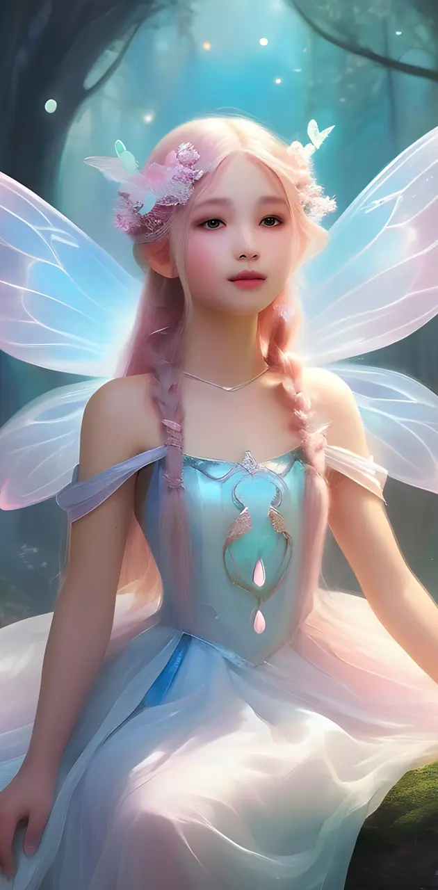 cute fairy pink hair