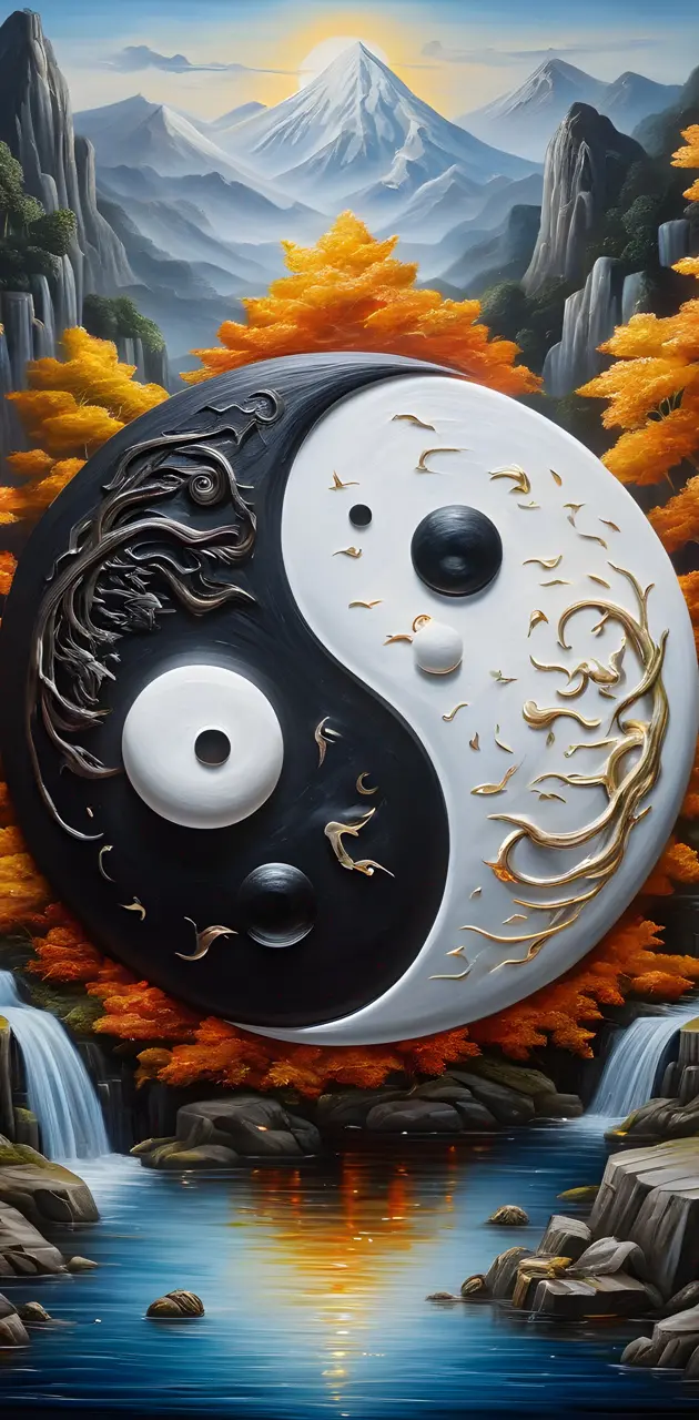 gorgeous background with Ying Yang