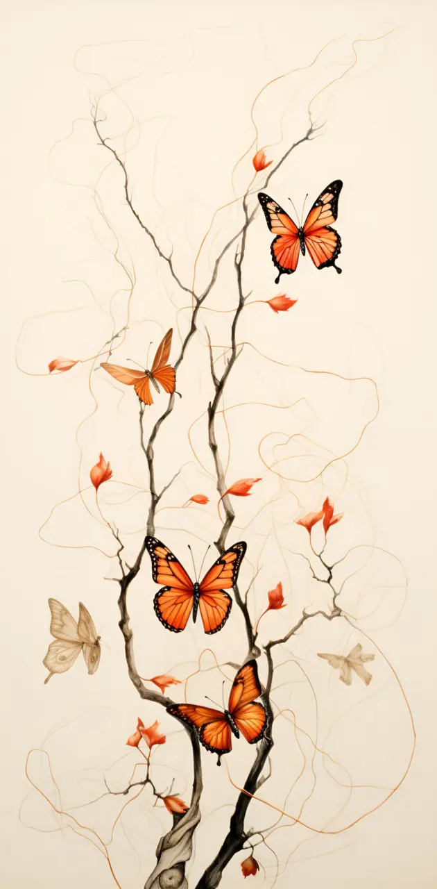 Butterflies and vines