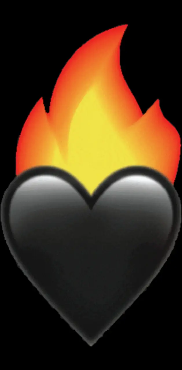 Black Heart Fire Emoji