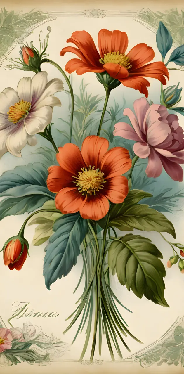 Victorian Postcard Floral
