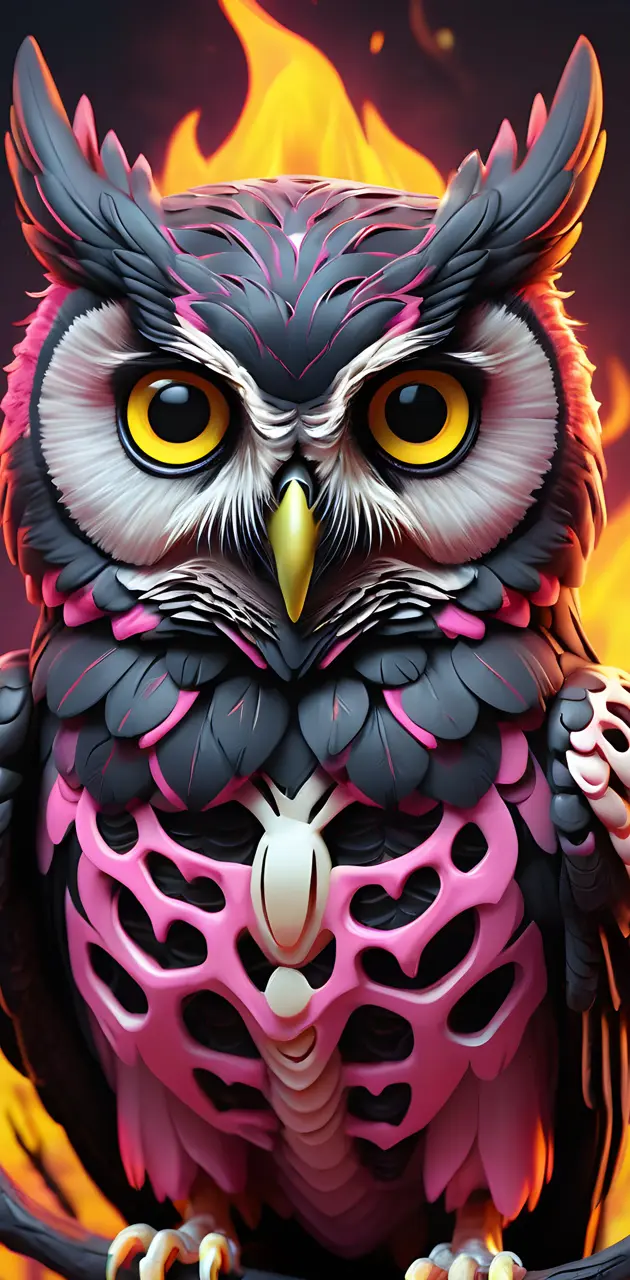 pinkish skeleton owl